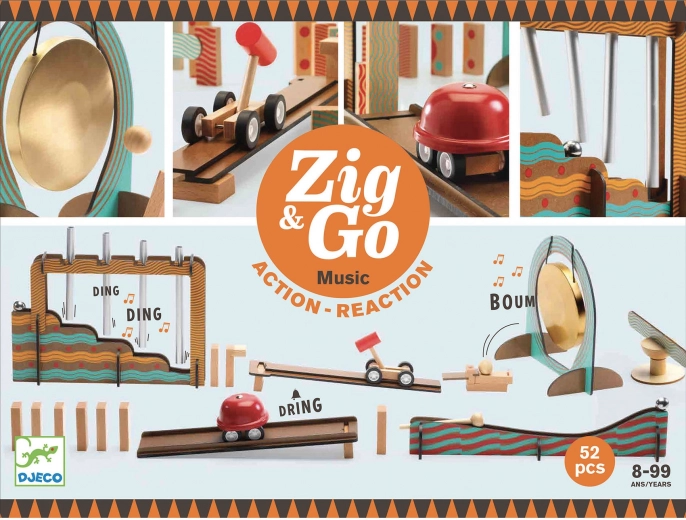 Wooden Track Zig Go Music 52 Pieces Djeco