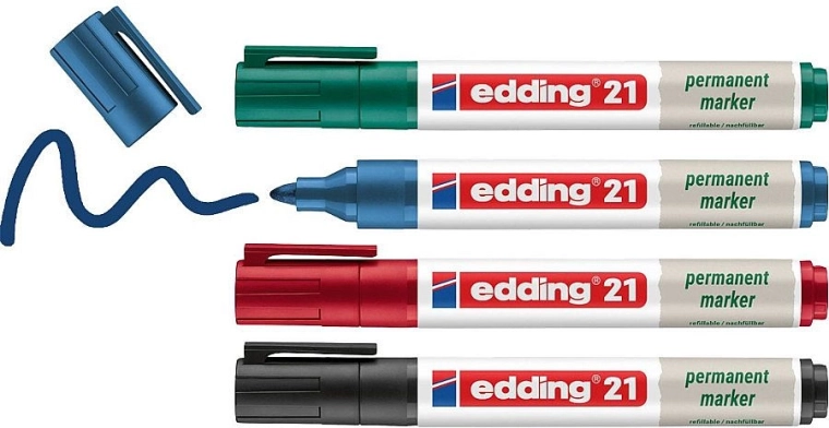Перманентен маркер Edding EcoLine 21, комплект 4 бр.