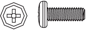Jamara кръстат винт с полукръгла глава M3 × 12 mm - 1 брой