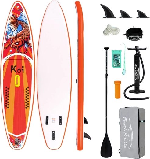 Надуваем падълборд Funwater Feath-R Lite Koi 350 × 83 × 15 cm