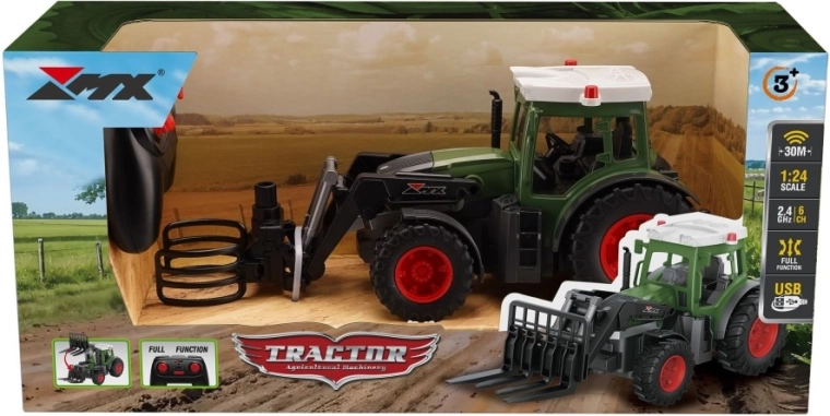 RC трактор със щипки за бали 2.4 GHz 1:24