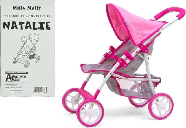 Milly Mally Natalie Prestige Pink Doll Stroller