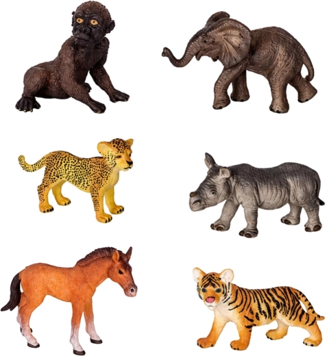 6 realistic wild animal figurines