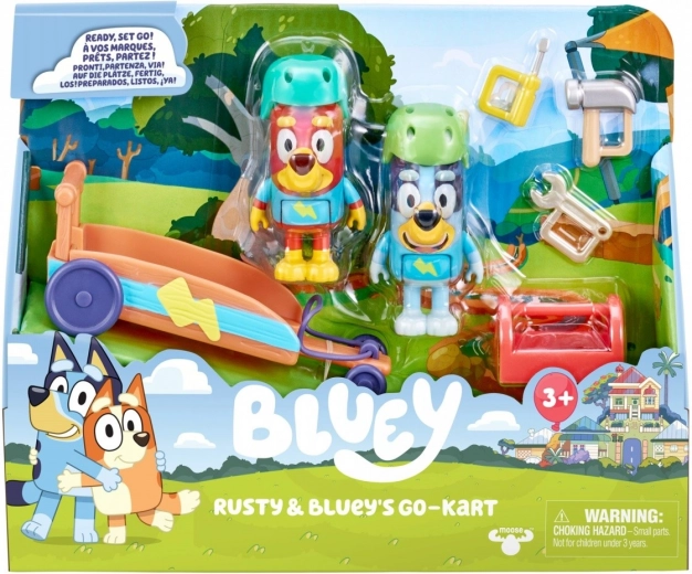Фигурки Bluey Гокарт с 2 кученца