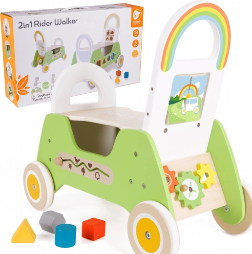 Дървена проходилка 2-в-1 MONTESSORI CLASSIC WORLD