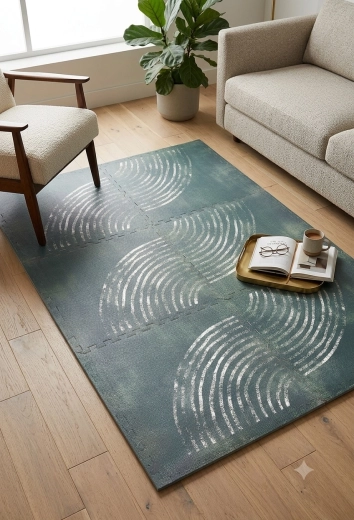 XXL size and interlocking puzzle tiles