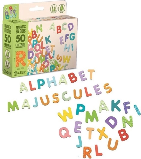 Jeujura Wooden Magnetic Large Letters (50 pcs)