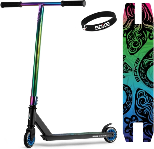 Фрийстайл тротинетка Soke EVO street black rainbow
