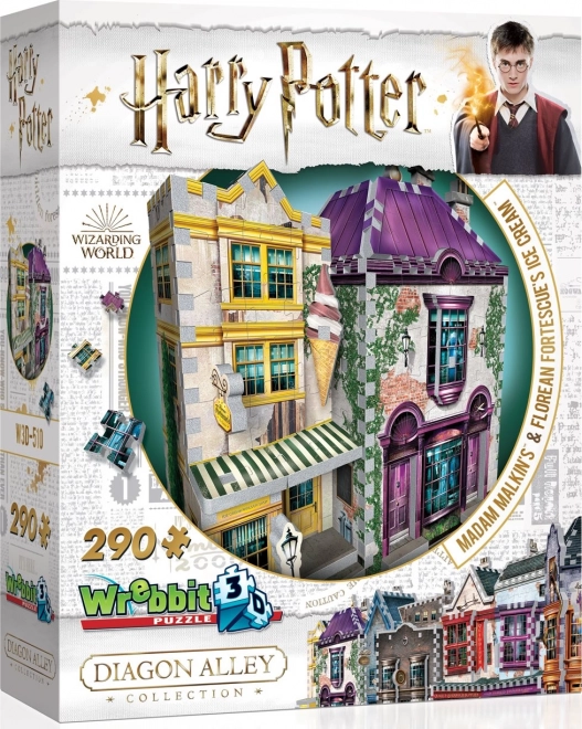 WREBBIT 3D пъзел HARRY POTTER: Мадам Малкин и сладоледен салон на Флориан Фортескю – 290 части