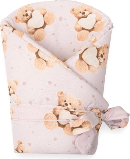 New Baby Love Teddy Baby Swaddle 80×80 cm pink