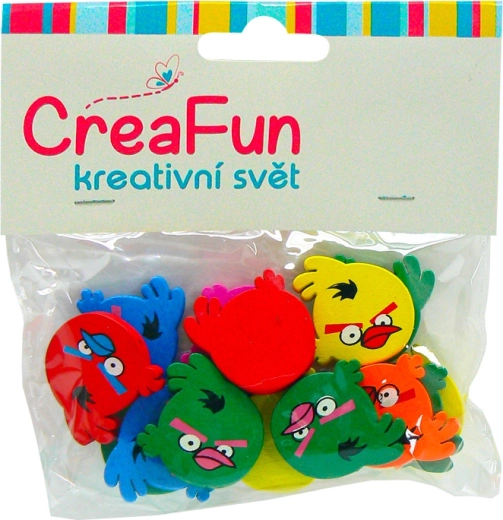 Angry Birds wooden decorations 15 pcs, diameter 25 mm