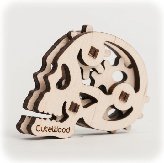 Cutewood дървен 3D пъзел череп