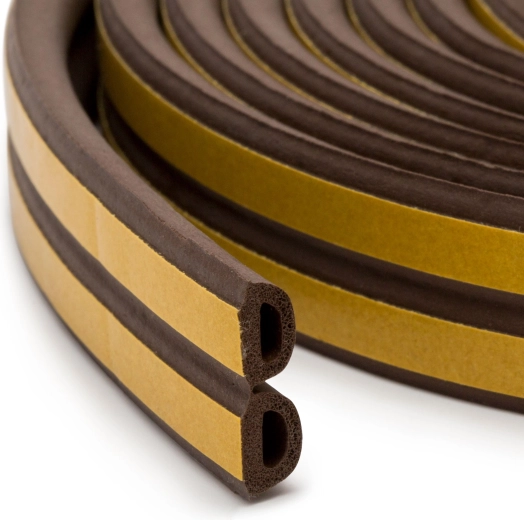 Self-adhesive sealing profile for doors and windows D 9 × 6 mm brown 6 m