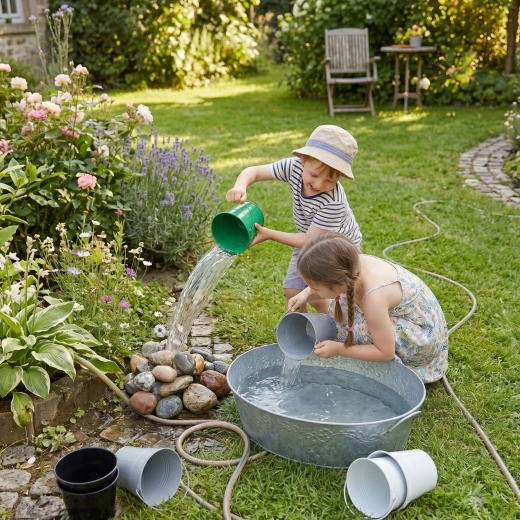 Eight buckets in four colors