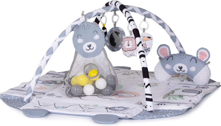 CHIPOLINO игрален килим с топки 2в1 Fun zone grey