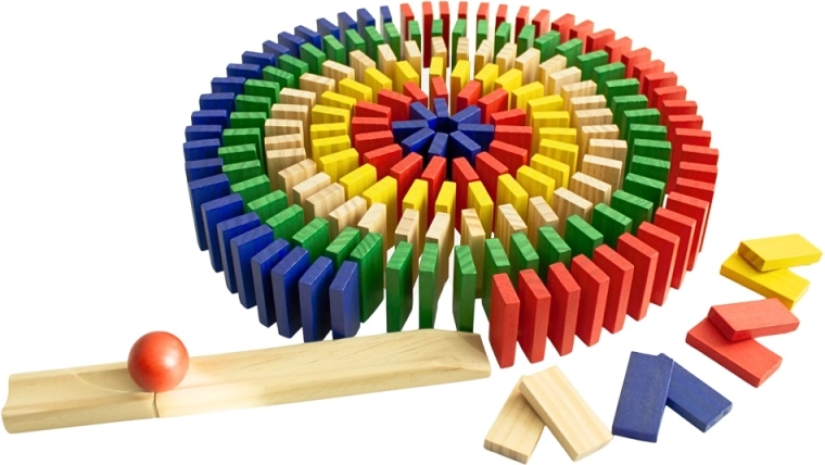 Дървено цветно домино 400 елемента 2Kids Toys
