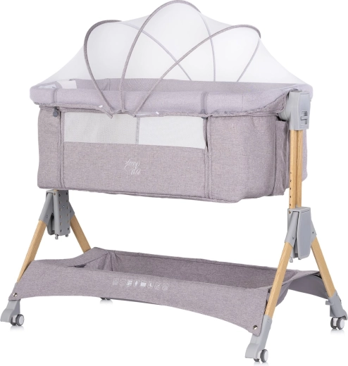 Chipolino sleepnfold 2-in-1 platinum bedside crib with changing table