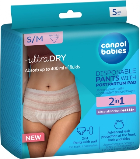 Canpol babies disposable postpartum underwear with insert 2-in-1 S/M, 5 pcs