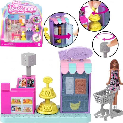 Мини супермаркет Mini Barbie Land с кукла касиер