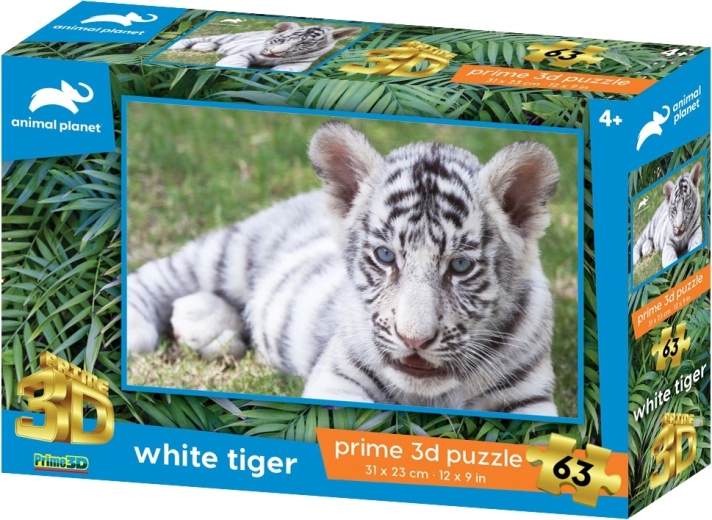 3D пъзел Бял тигър 63 части