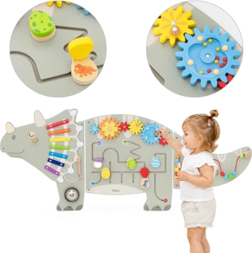 VIGA wall-mounted activity panel triceratops 18m+