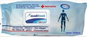 Medifresh moist wipes for adults with clip, 60 pcs