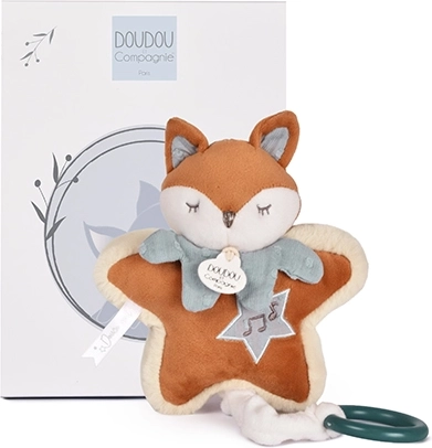 Doudou gift set – plush fox Timo with lullaby, 16 cm