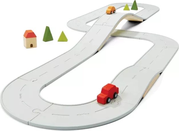 PlanToys двустранен комплект път и релси