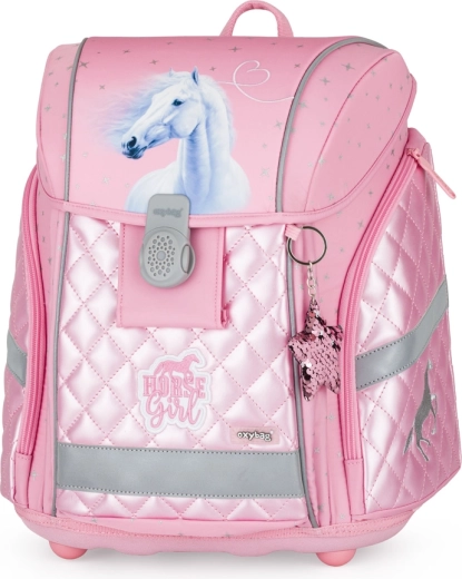 Ученическа раница Premium Light Horse Girl – ергономична, лека и с рефлектори