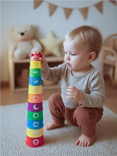 Stacking and nesting for fine motor skills