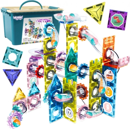Магнитен конструктор 3D – писта за топчета 126 части от WOOPIE