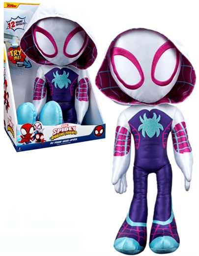 Интерактивна плюшена играчка MARVEL Ghost-Spider, Спайди и неговите невероятни приятели, 40 см