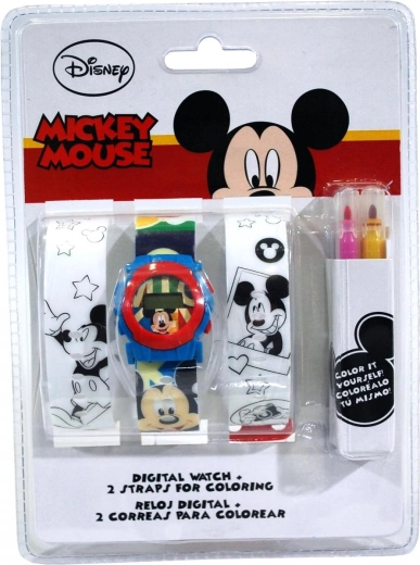 Euroswan set of digital watch and coloring straps Mickey Mouse