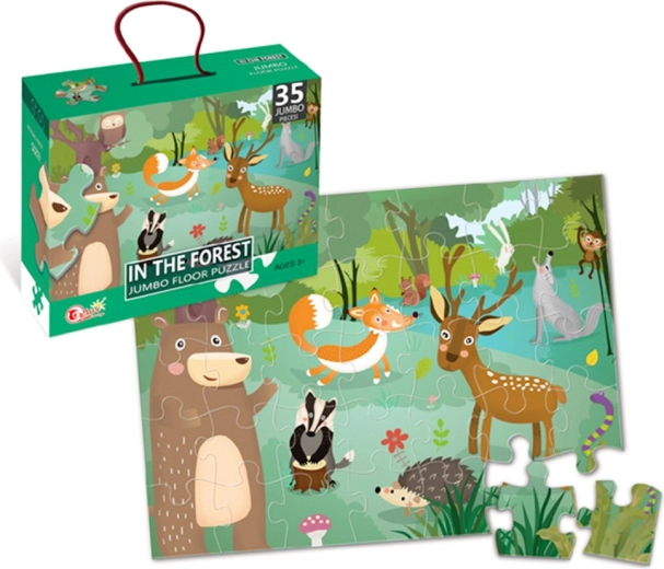 Floor jumbo puzzle with forest animals, 35 pieces