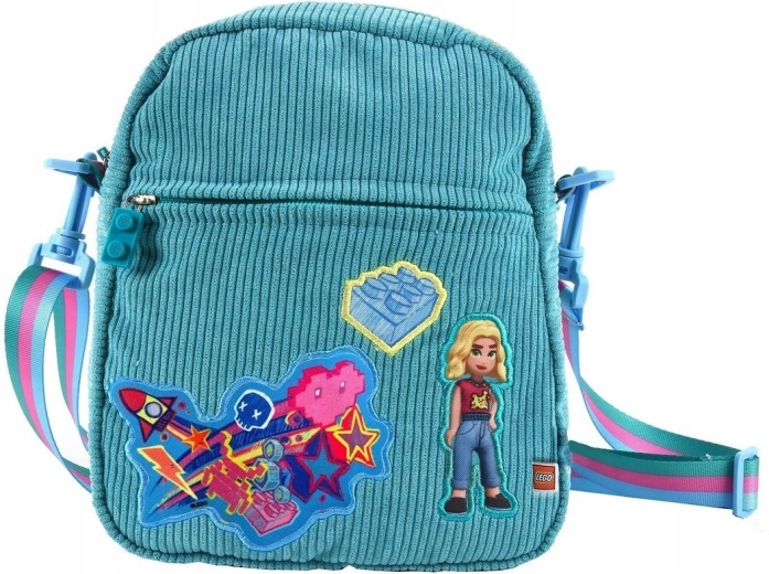 LEGO Friends тюркоазена чанта през рамо с термоапликации