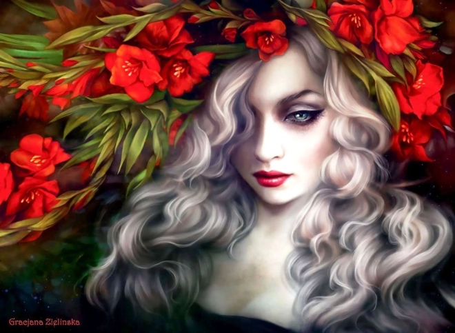 Anatolian puzzle Woman in Flowers 1000 pieces
