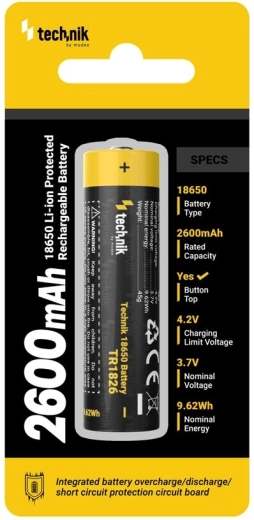Акумулаторна батерия 18650 2600 mAh 3,7 V със защита