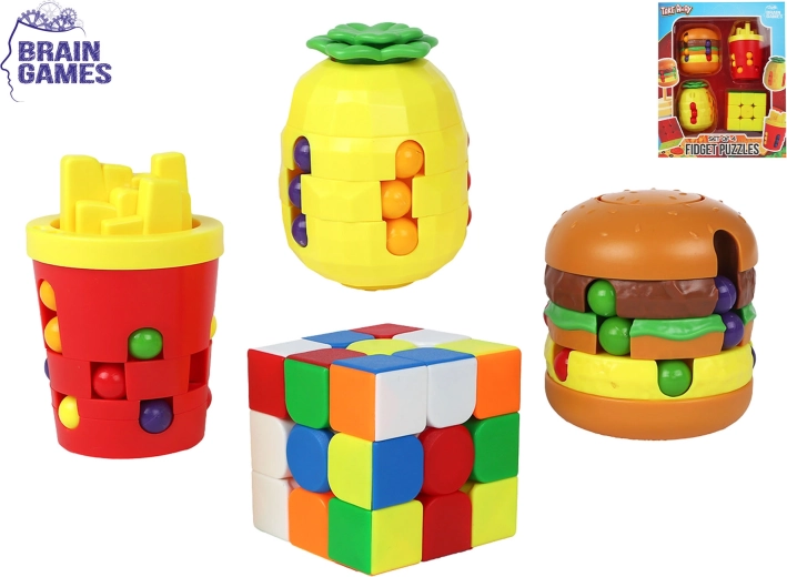 Food-Shaped Brain Games Puzzles - 4 pcs