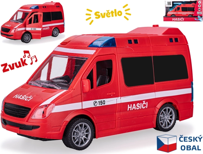 Friction-Powered Fire Truck 1:20 with Lights and Sounds