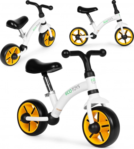 Balance bike for kids with EVA wheels and adjustable seat ECOTOYS, black