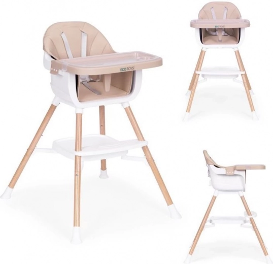 Детско столче за хранене 2 в 1, бежово, ECOTOYS
