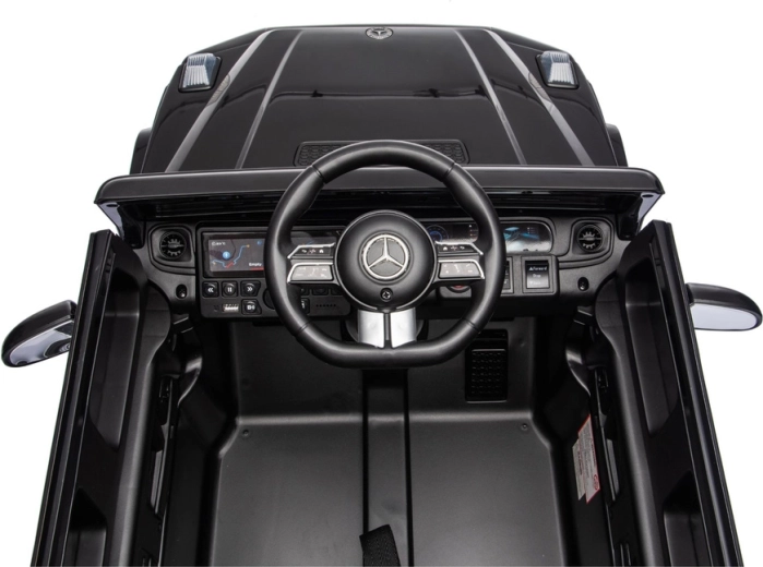 Detailed cockpit and Mercedes steering wheel