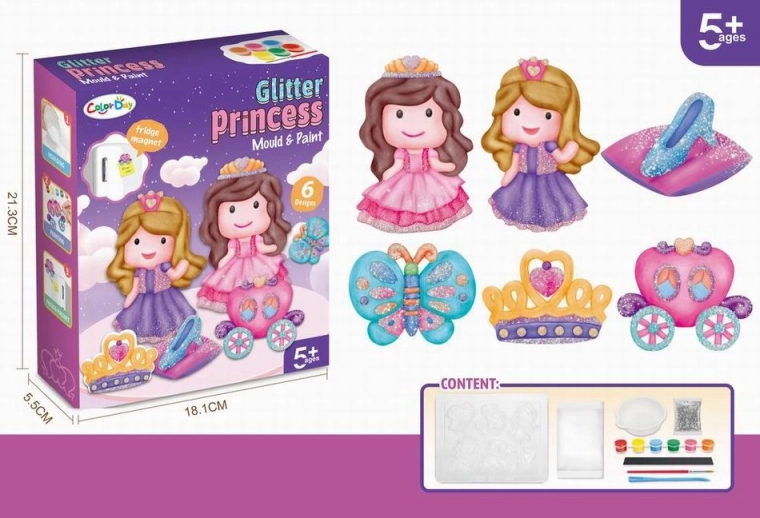 DIY Princess Fridge Magnet Coloring Set