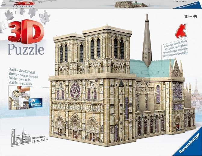 Ravensburger 3D пъзел Катедралата Нотр Дам в Париж, 349 части