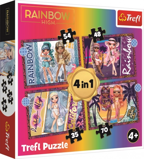 Пъзел 4 в 1 Модерни кукли Rainbow High