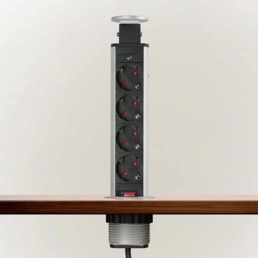 Pop-up power supply directly in the worktop