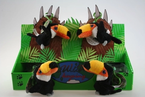 Plush toucan keychain 9 cm