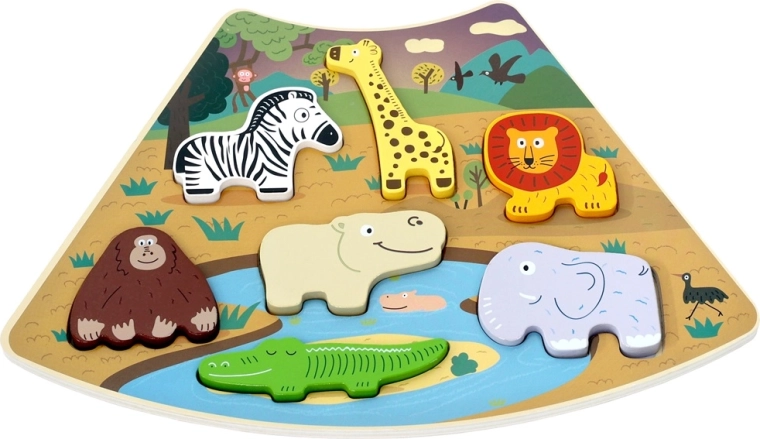 Wooden Safari Puzzle – Connectable Insert Board