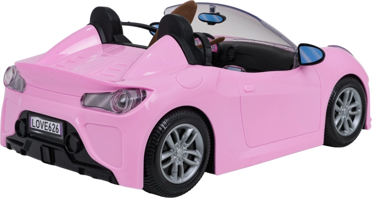 Seats with belts and a turning steering wheel