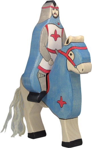 Holztiger blue knight with cape (without horse) - 1 piece